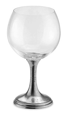 Pewter & glass wine tasting goblet