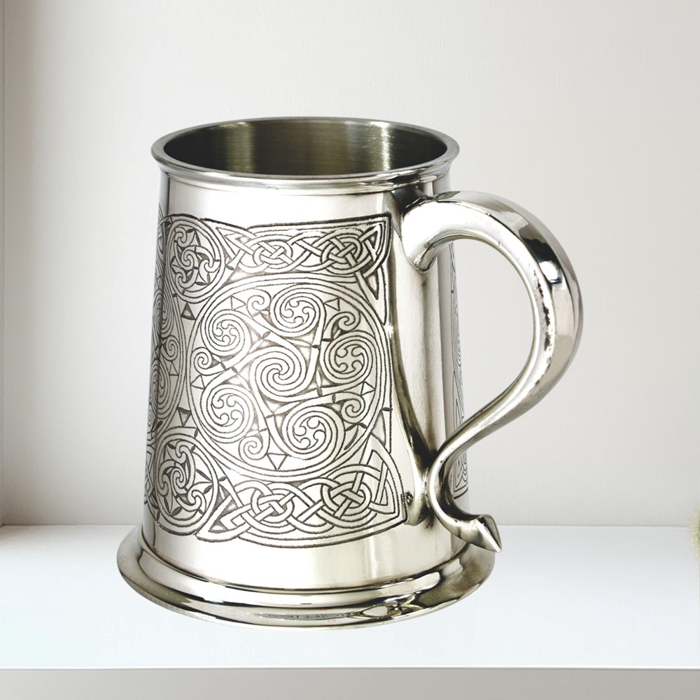 Celtic Spirals One Pint Pewter Tankard