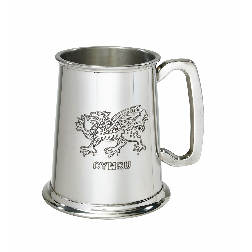 Welsh Dragon One Pint Pewter Tankard