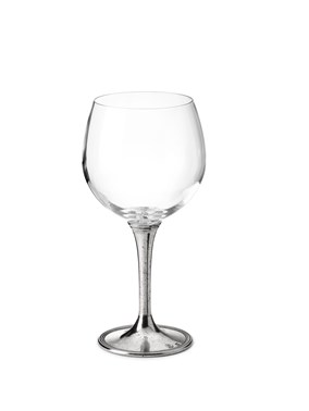 Pewter & glass wine tasting goblet