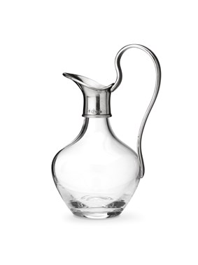 Pewter and glass pitcher