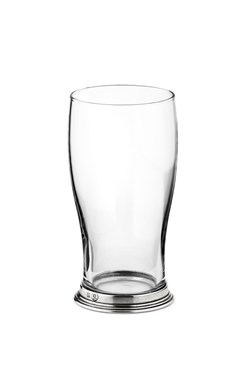 Pewter & glass tulip beer glass