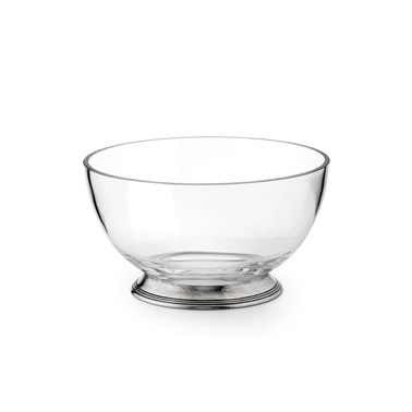 Pewter & Glass Salad Bowl