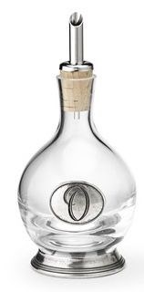Pewter and glass oil bottle