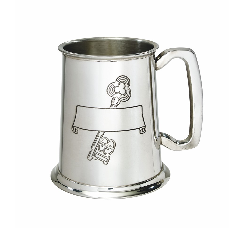 18 Key Stamp One Pint Pewter Tankard