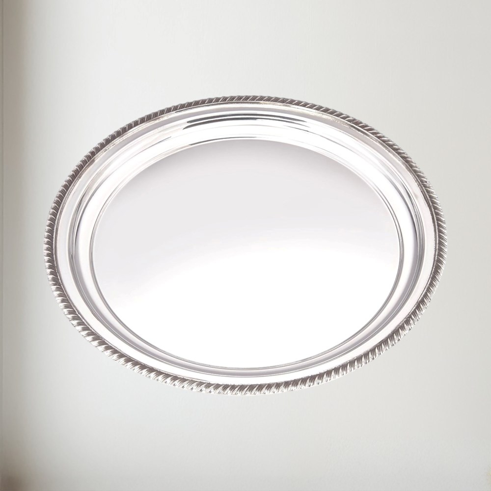 Large Gadroon Rim Pewter Tray