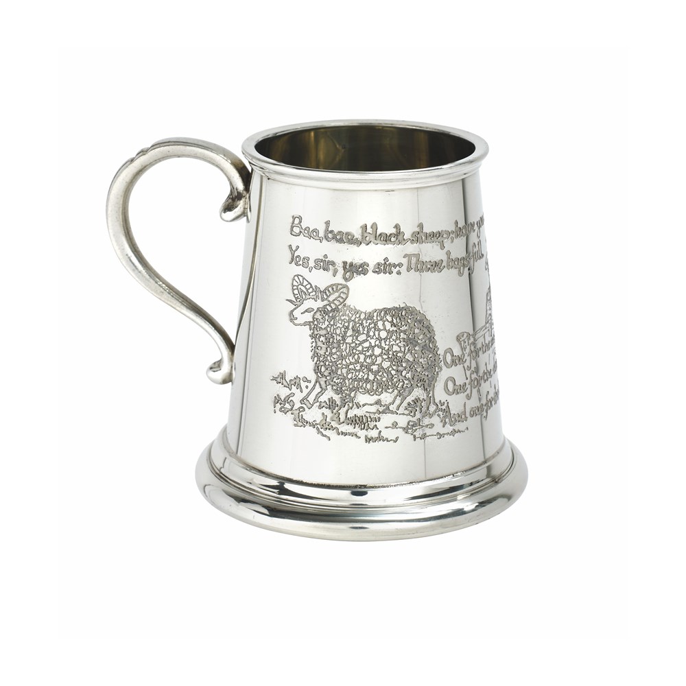 Baa Baa Black Sheep Pewter Baby Mug