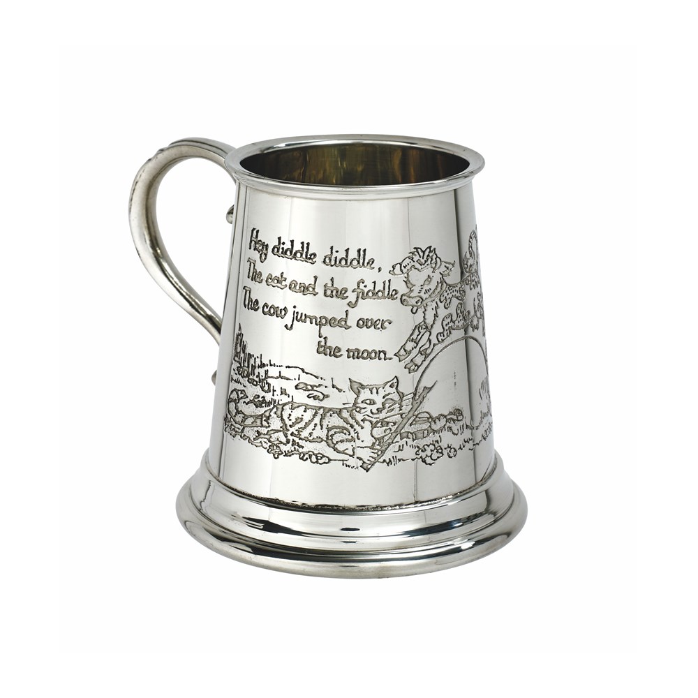 Cow Over The Moon Pewter Quarter Pint Baby Mug