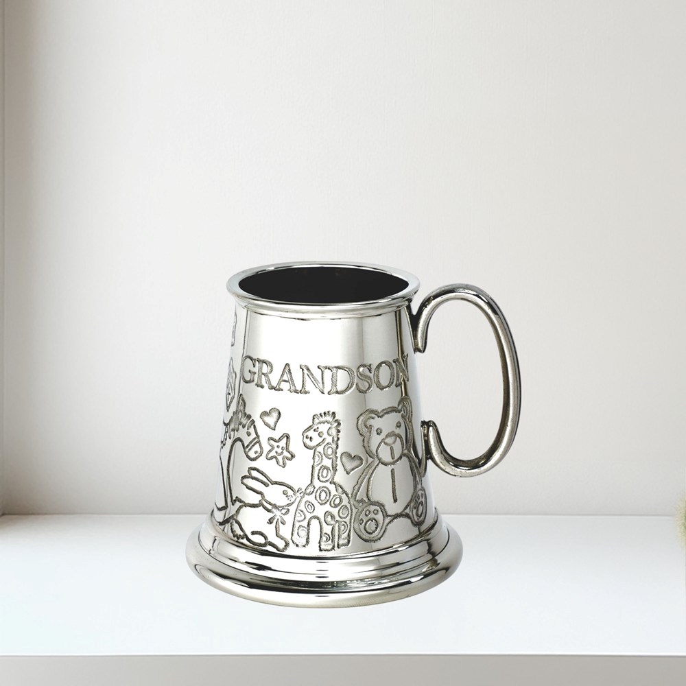 Grandson Pewter Quarter Pint Baby Mug