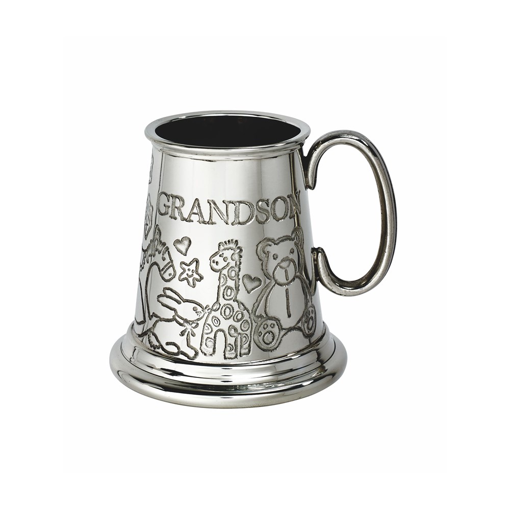 Grandson Pewter Quarter Pint Baby Mug