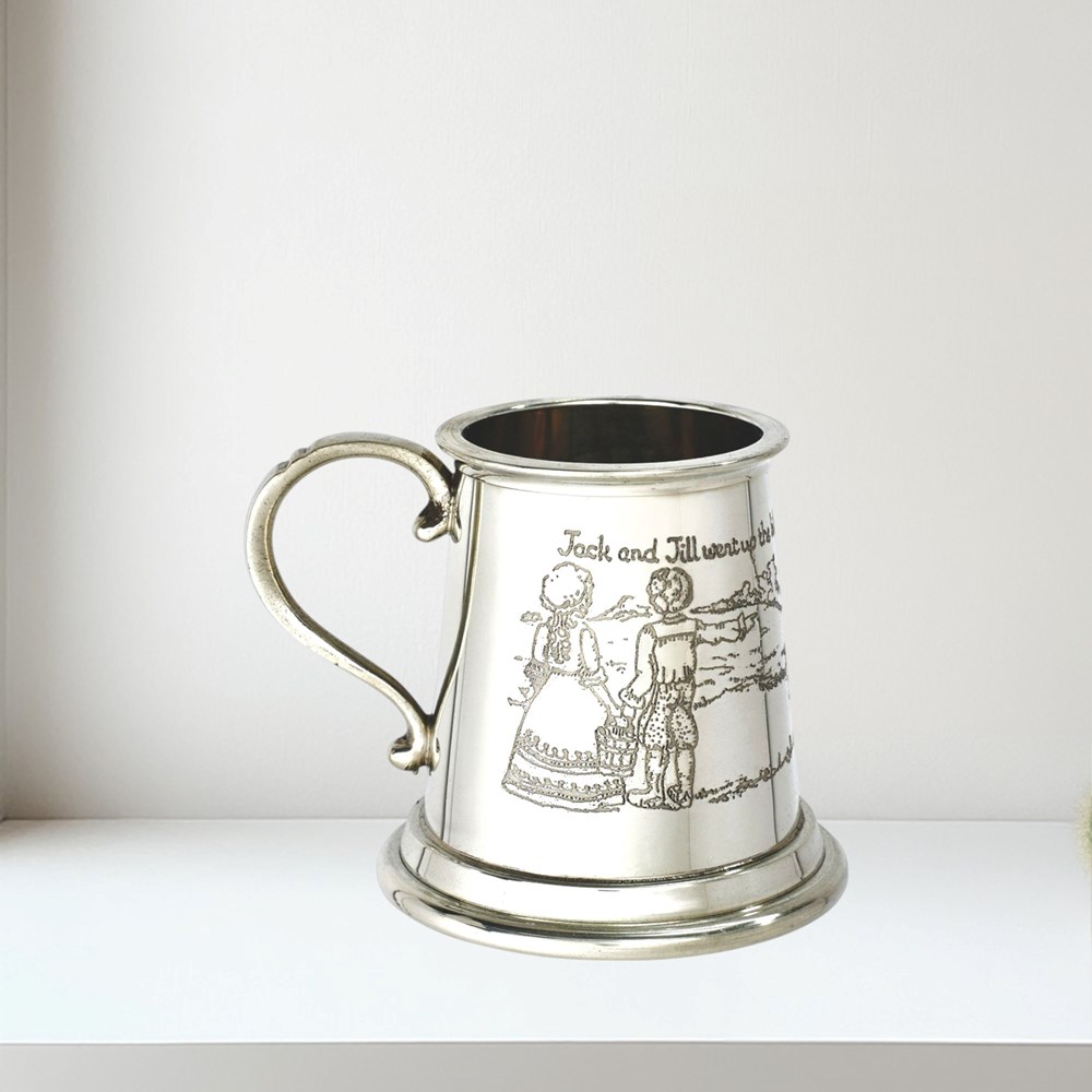 Jack And Jill Pewter Baby Quarter Pint Mug