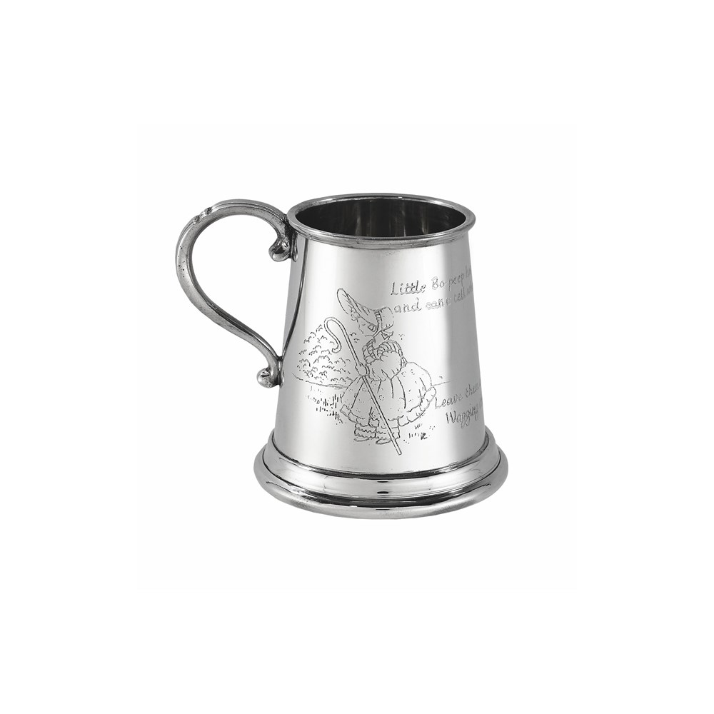 Little Bo Peep Quarter Pint Pewter Baby Mug