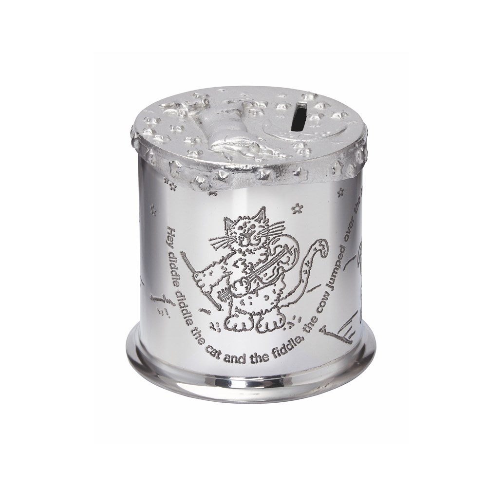 Cow Over The Moon Pewter Money Box