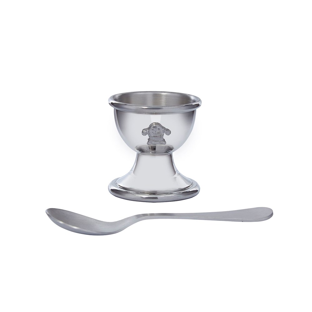 Humpty Dumpty Pewter Egg Cup And Spoon