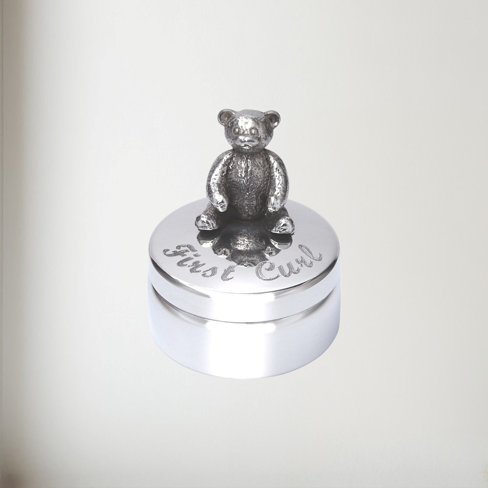 First Curl Teddy Pewter Trinket Box First Curl Teddy Pewter Trinket Box