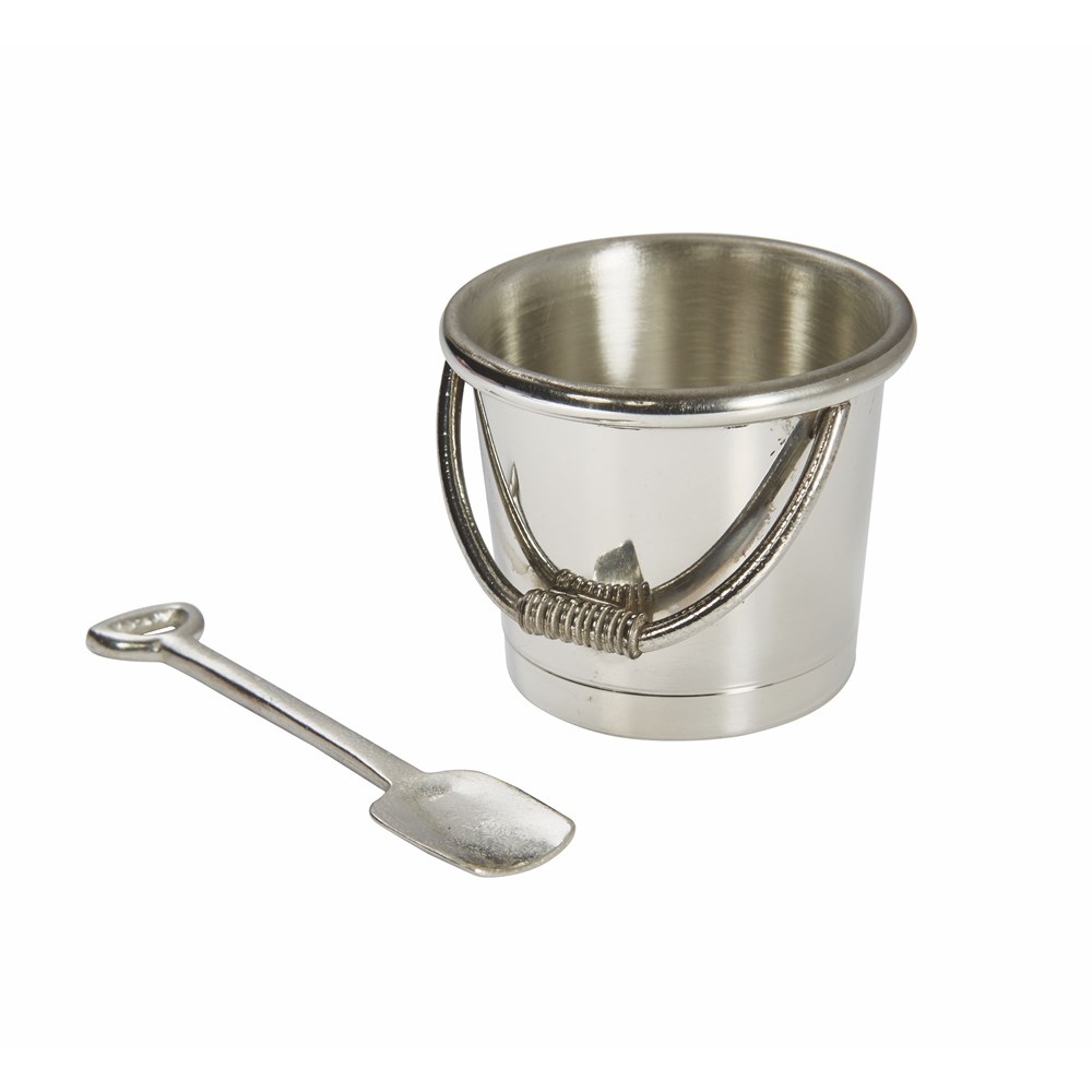 Bucket And Spade Pewter Egg Cup & Spoon
