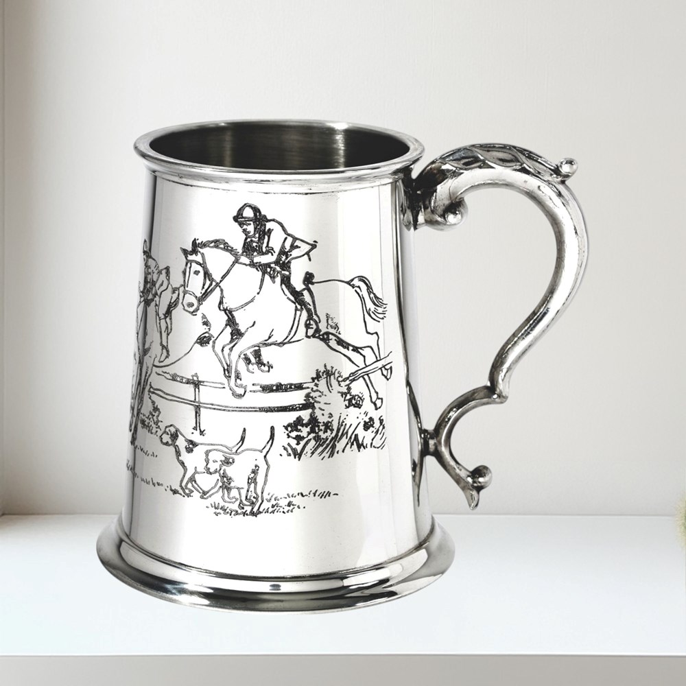 Hunting Scene One Pint Pewter Tankard Hunting Scene 1 pint pewter Tankard
