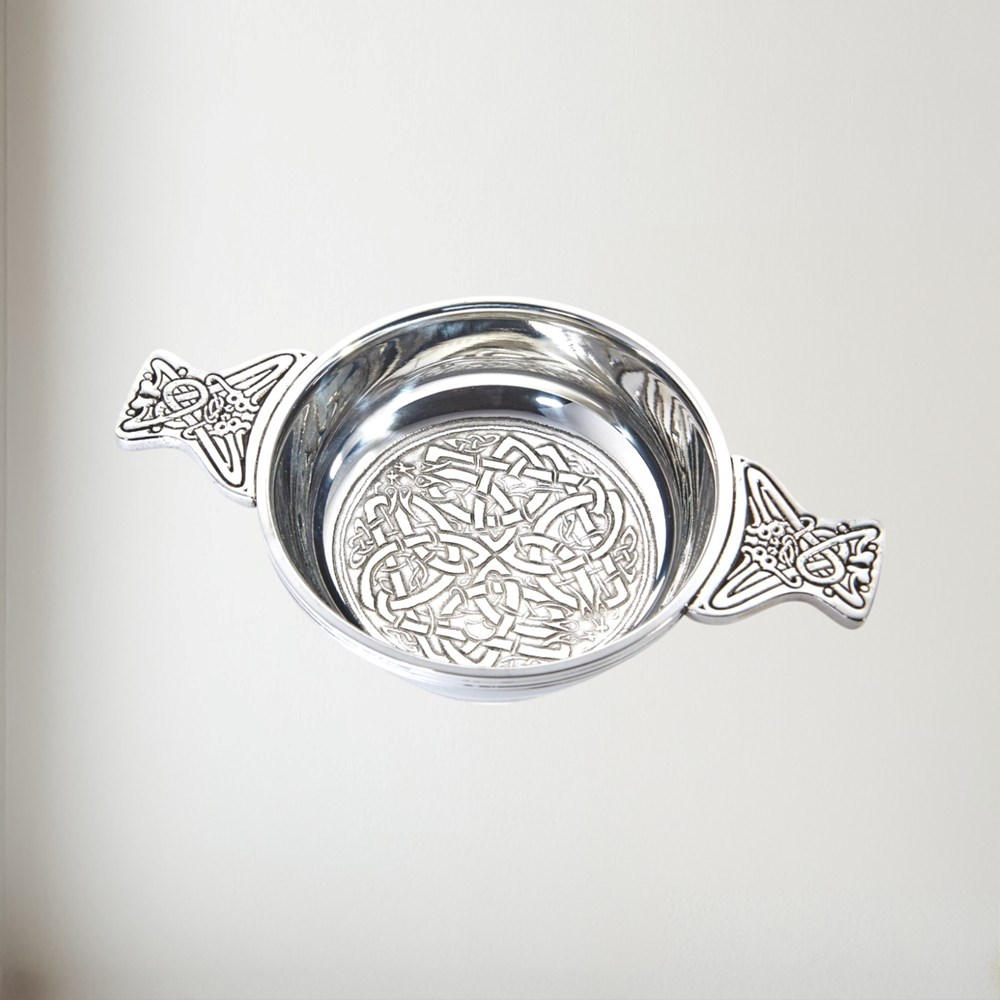 Large Celtic Circle Pewter Quaich
