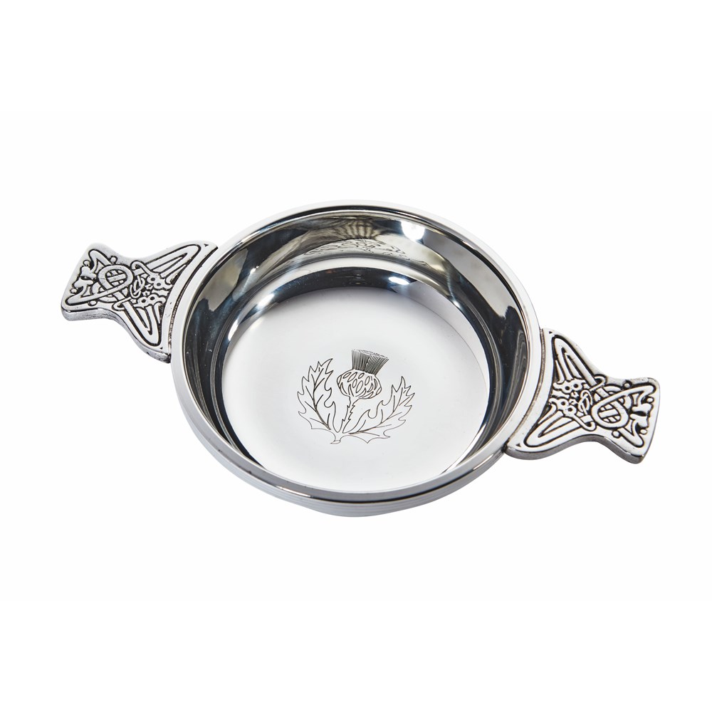 Large Thistle Pewter Quaich
