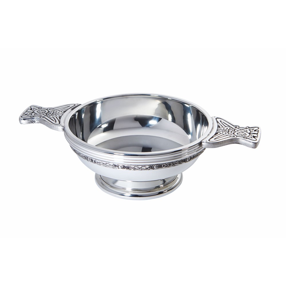 Large Celtic Band Pewter Quaich