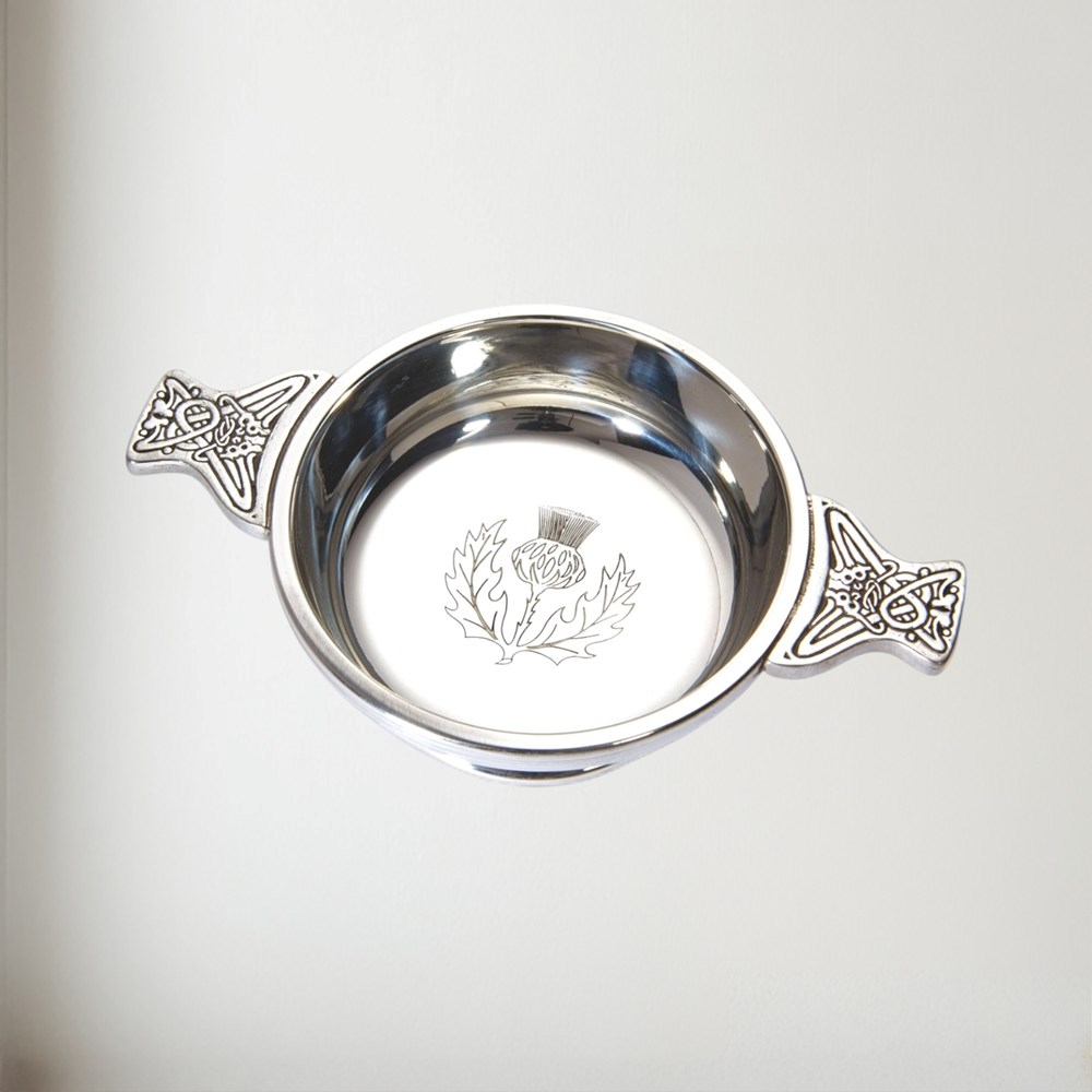 Medium Thistle Pewter Quaich