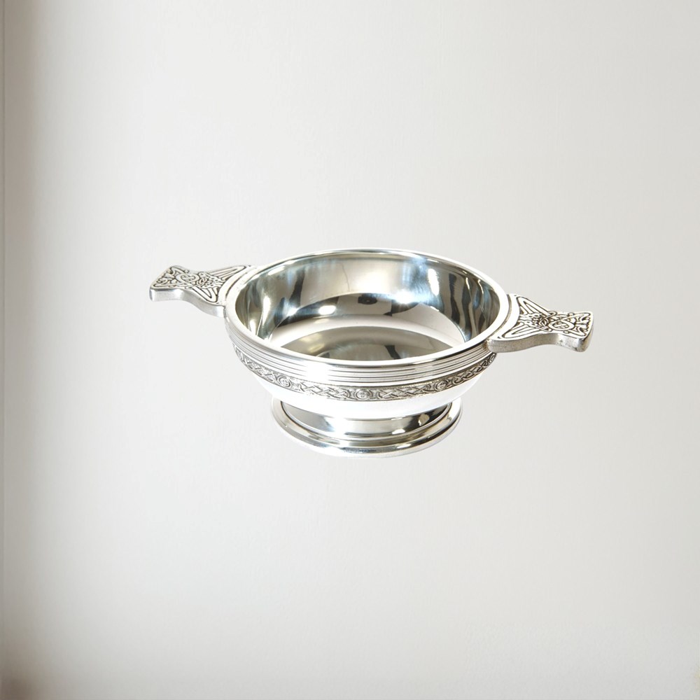 Medium Celtic Band Pewter Quaich