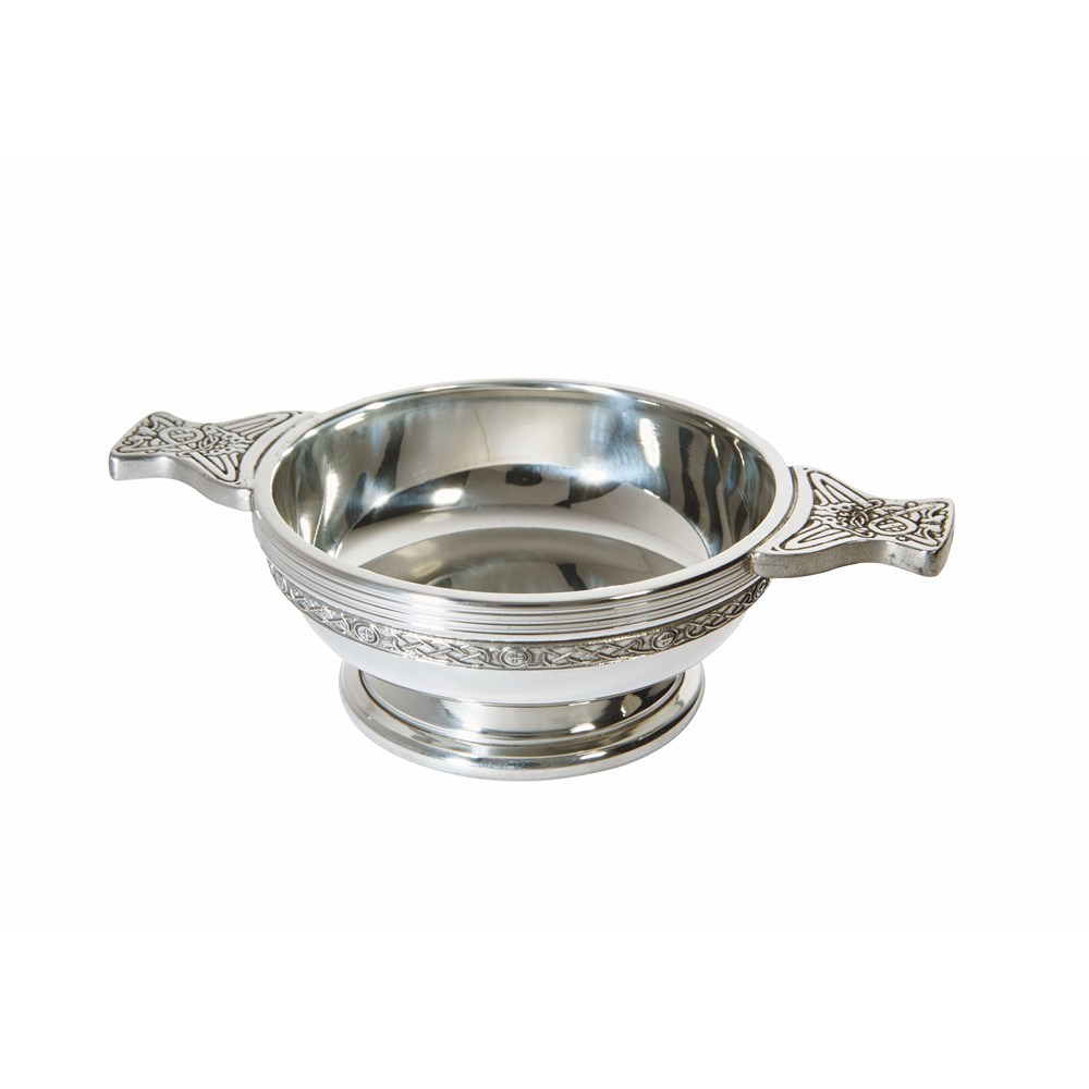 Medium Celtic Band Pewter Quaich