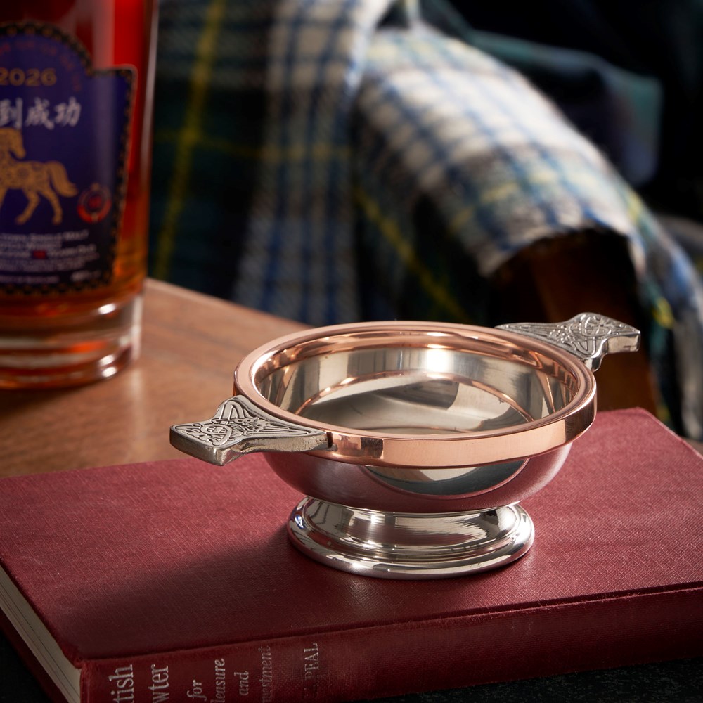 Copper Rim Medium Pewter Quaich Copper Rim Pewter Quaich