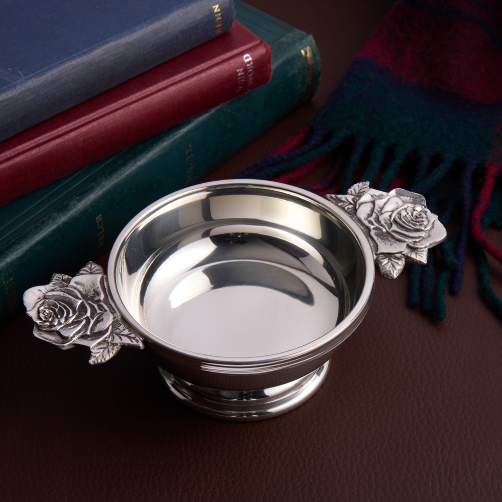 medium rose handle quaich Plain Pewter Quaich