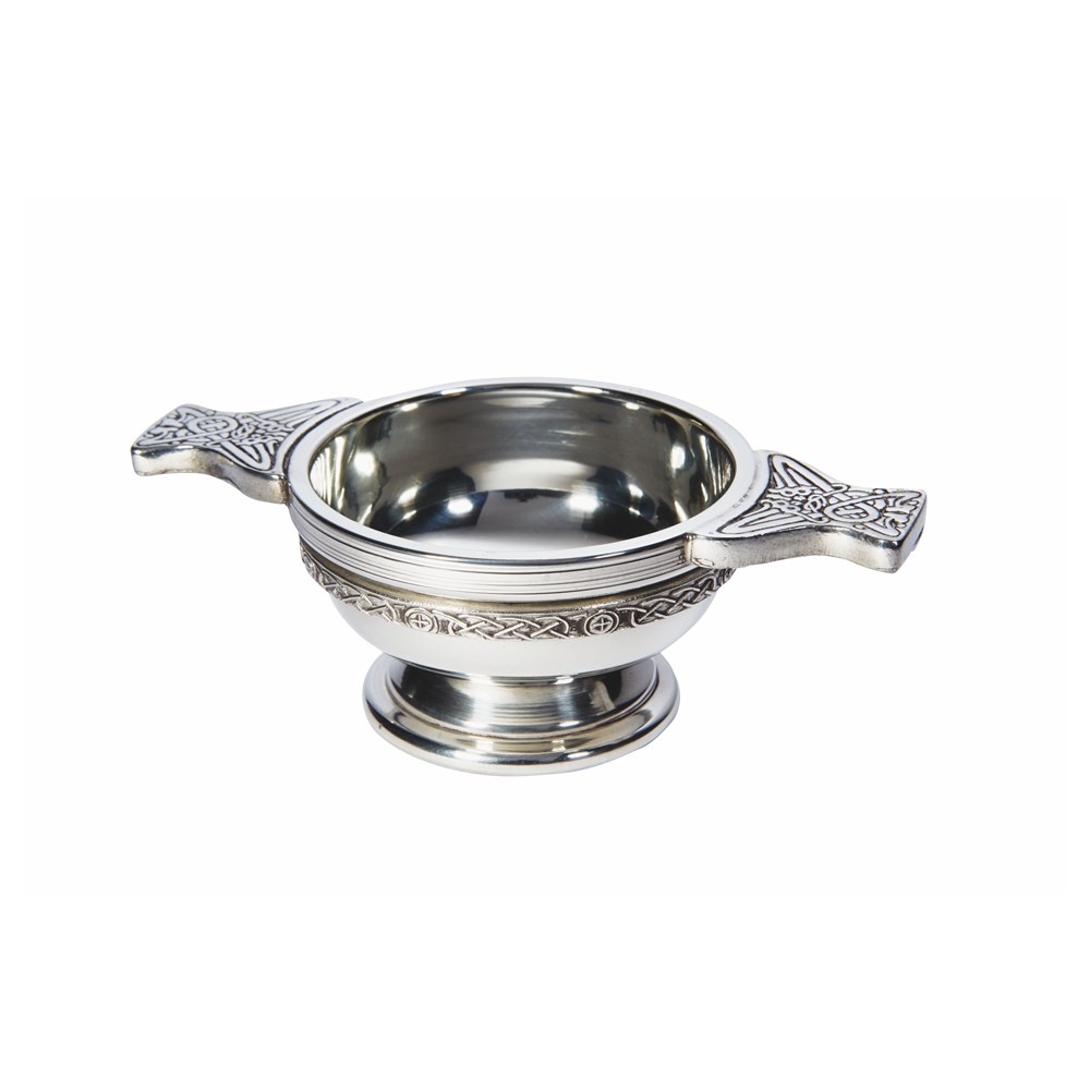 Small Celtic Band Pewter Quaich