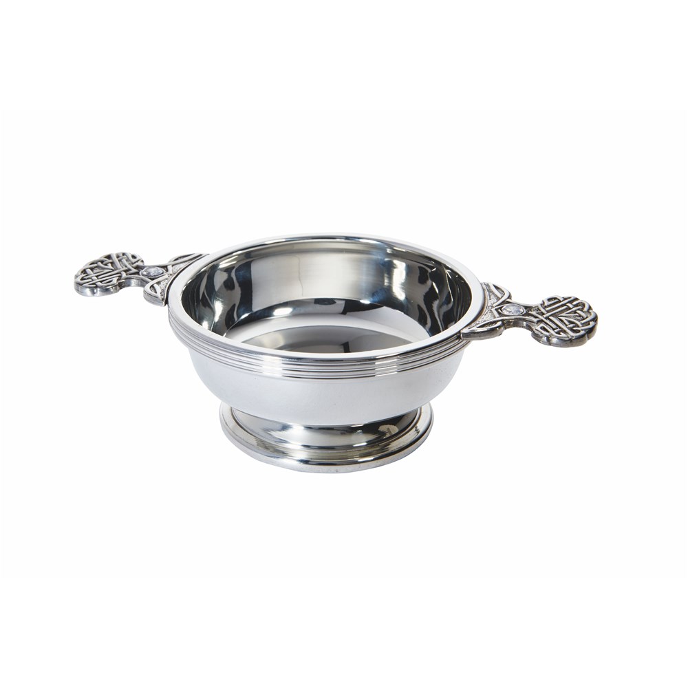 Birthstone Pewter Quaich April With Cubic Zicorna Stones