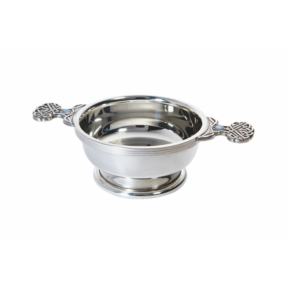 Birthstone Pewter Quaich October With Opal Stones Birthstone Pewter Quaich October With Opal Stones
