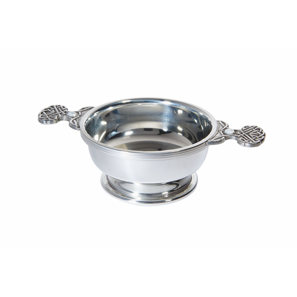 Birthstone Pewter Quaich June With Pearl Stones