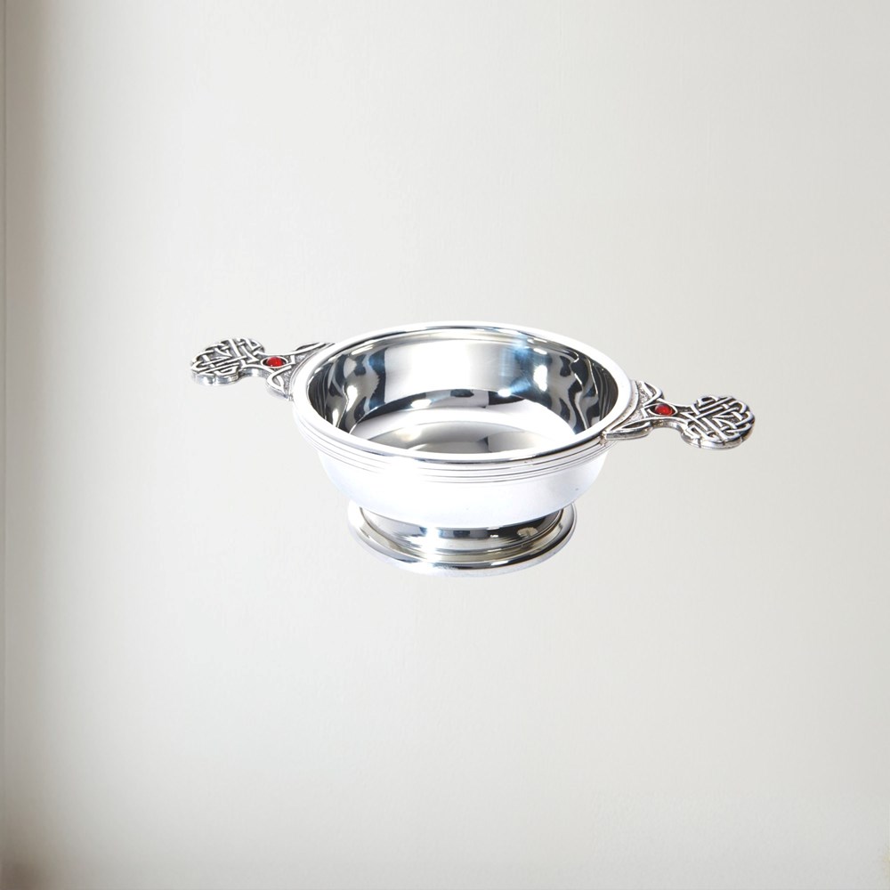 Birthstone Pewter Quaich July With Ruby Stones