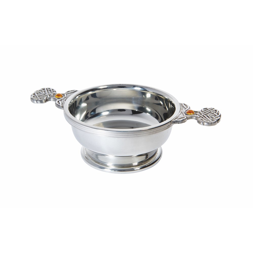 Birthstone Pewter Quaich November With Topaz Stones Birthstone Pewter Quaich November With Topaz Stones