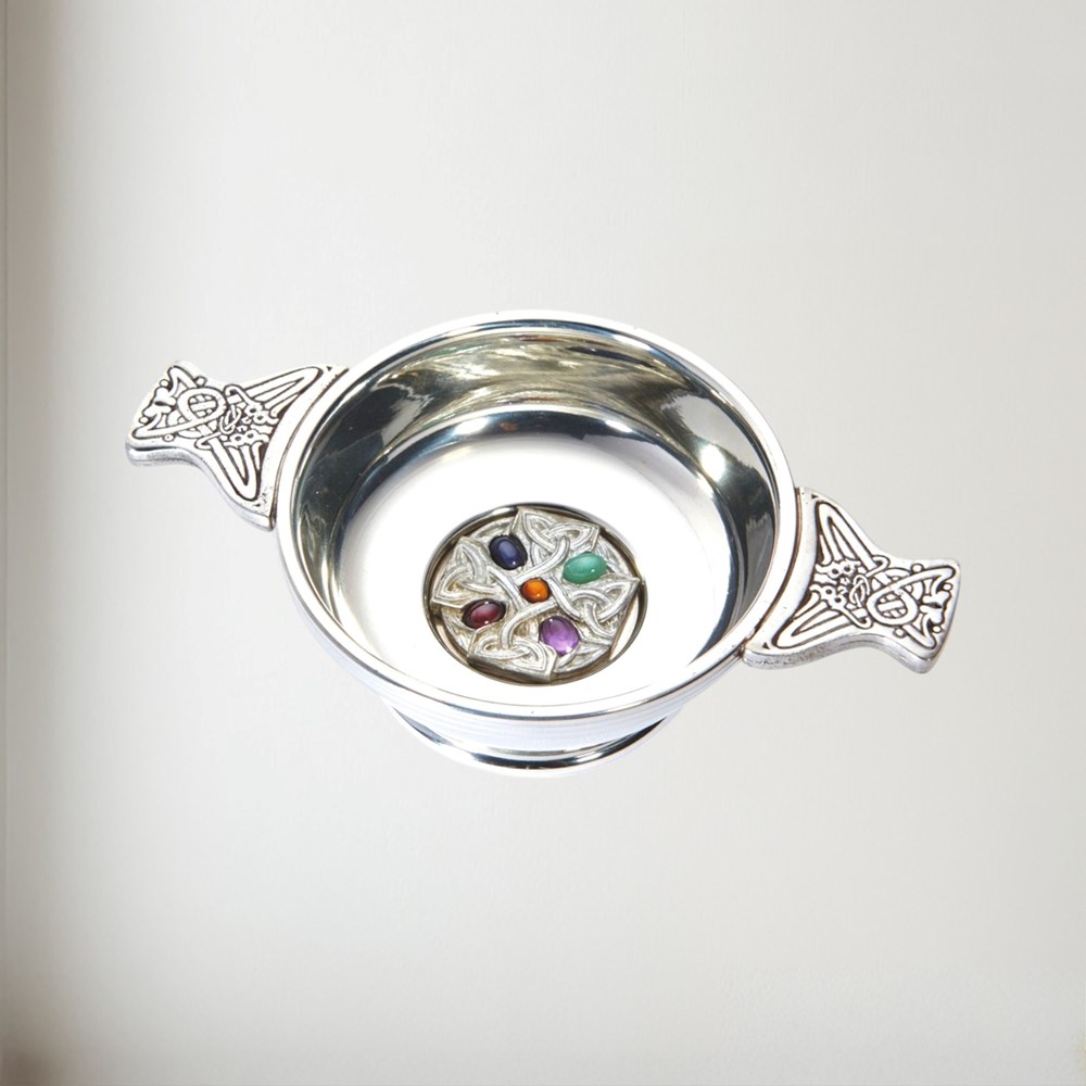 Standard Gem Cross Pewter Quaich Standard gem cross pewter quaich