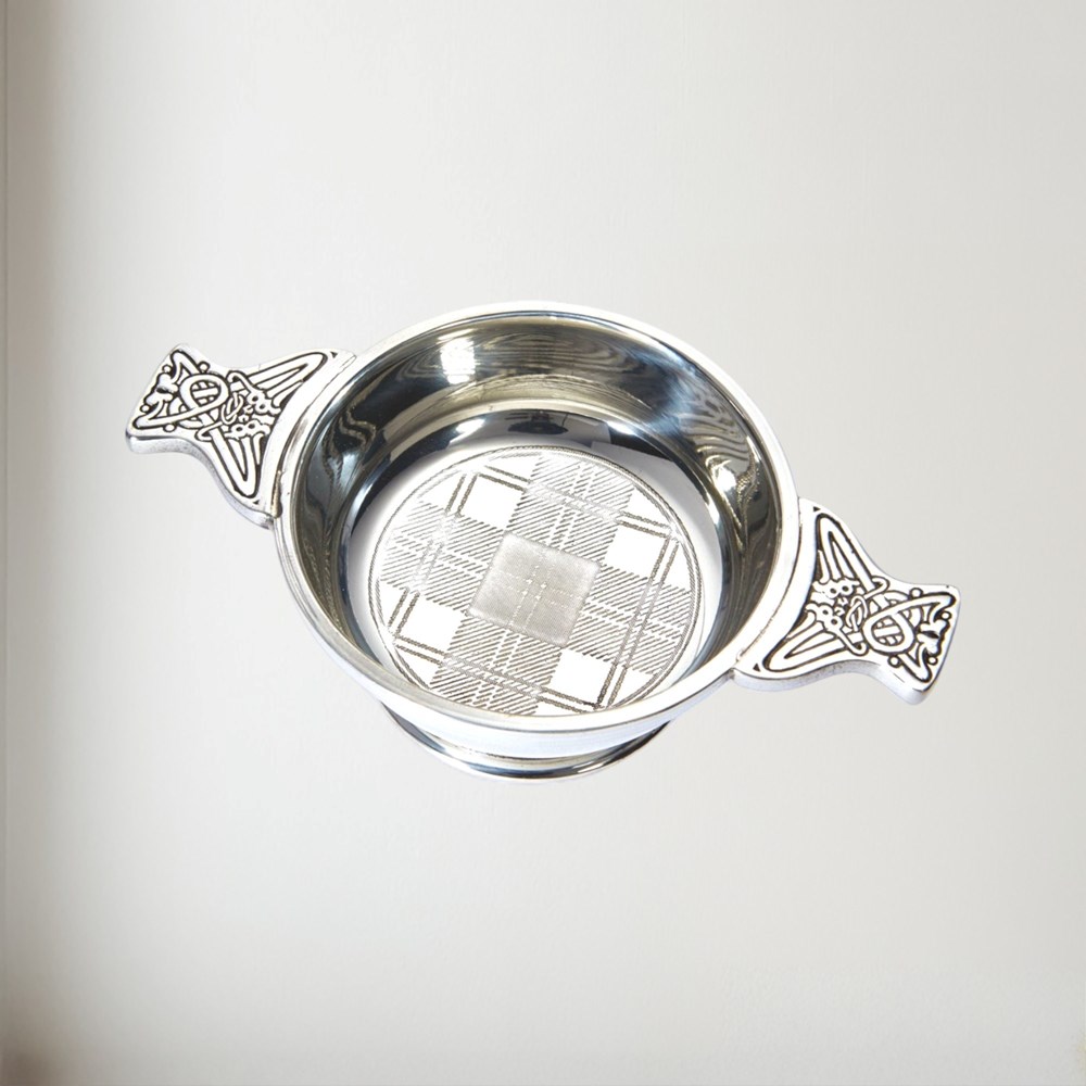 Standard Tartan Pewter Quaich Standard Tartan Pewter Quaich