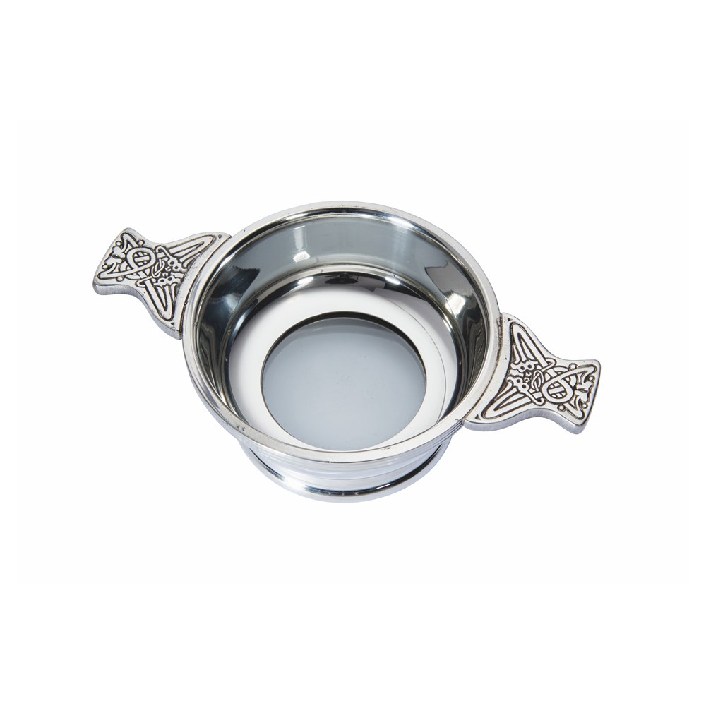 Standard Glass Base Pewter Quaich
