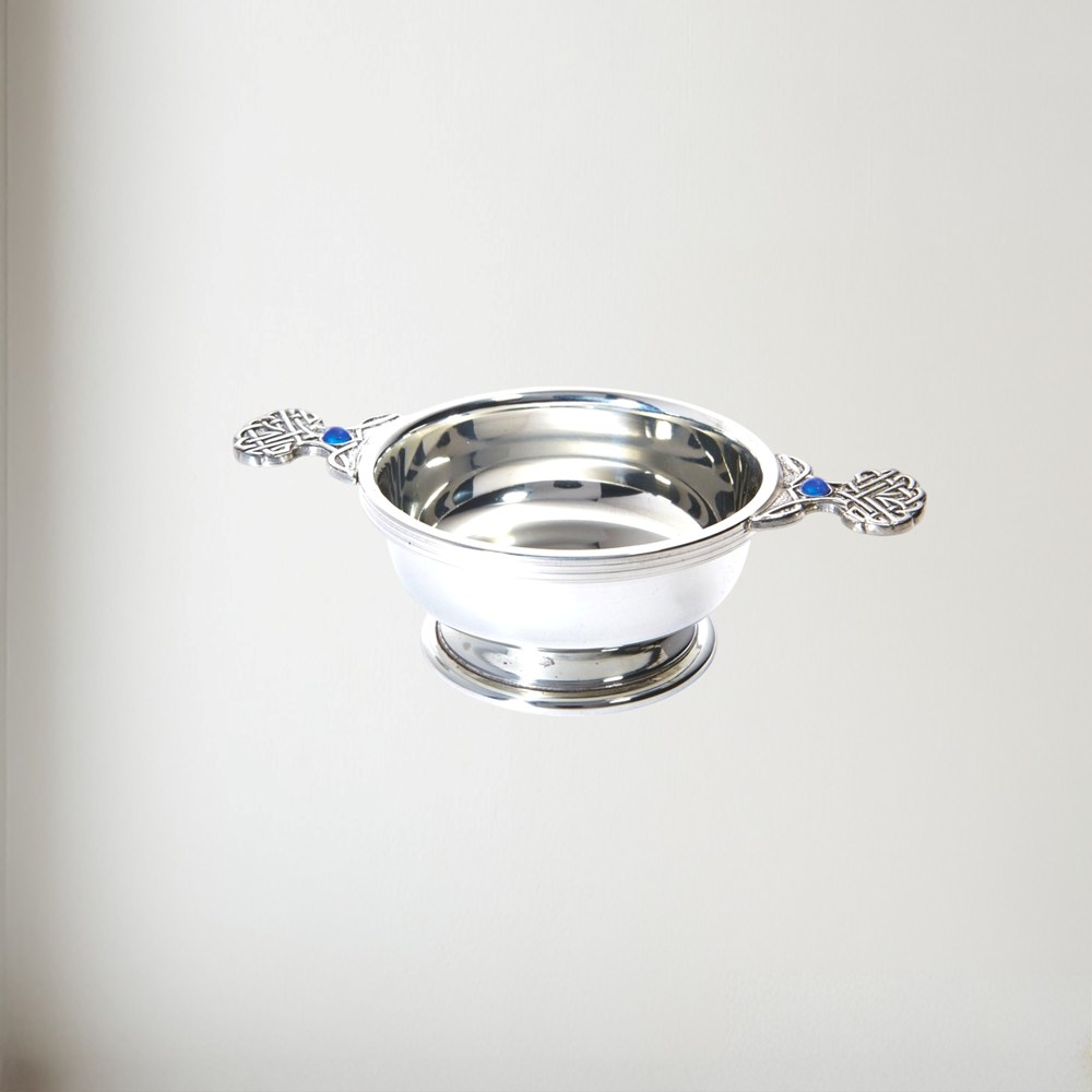 Birthstone Pewter Quaich September With Saphire Stones Birthstone pewter quaich september with Saphire Stones