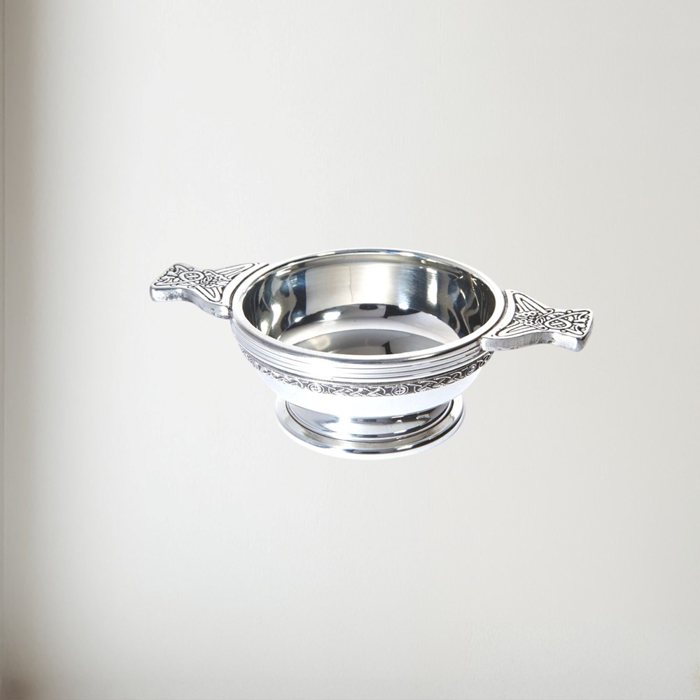 Standard Celtic Band Pewter Quaich Standard celtic band pewter quaich