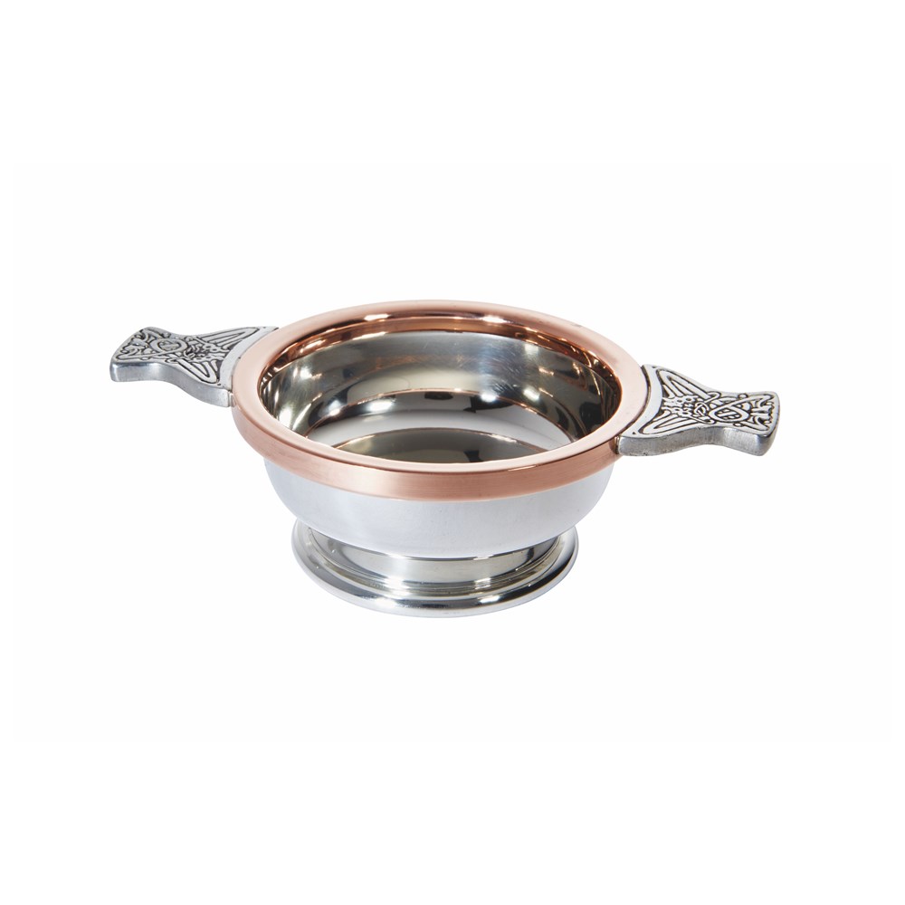 Standard Copper Rim Pewter Quaich Standard Copper Rim Pewter Quaich