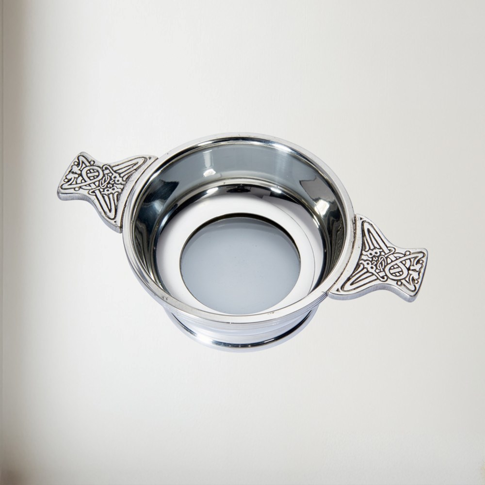 Standard Glass Base Pewter Quaich Standard Glass Base pewter Quaich