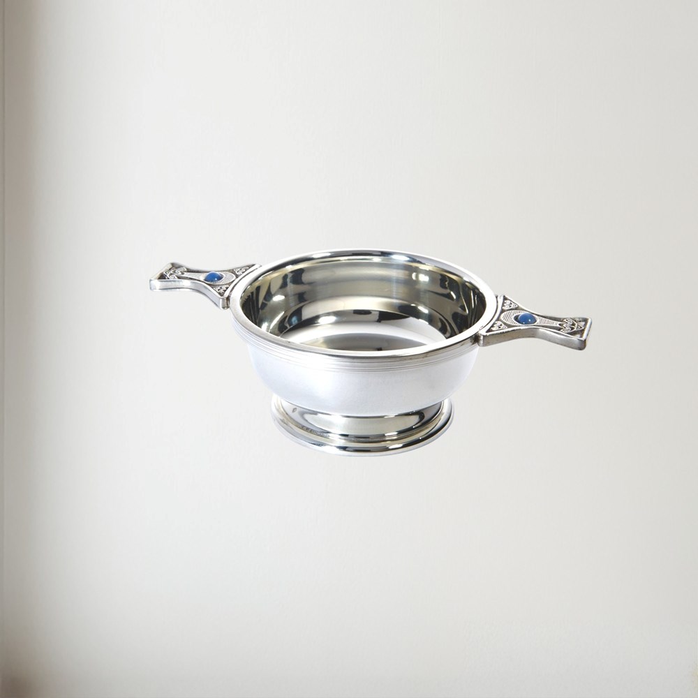 Standard Gem Handle Pewter Quaich Standard gem handle pewter quaich