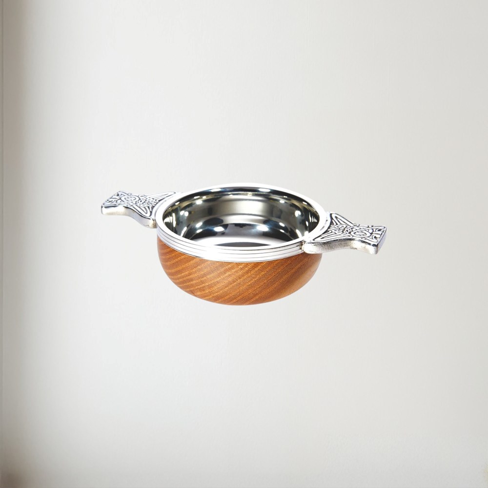 Small Wood And Pewter Quaich
