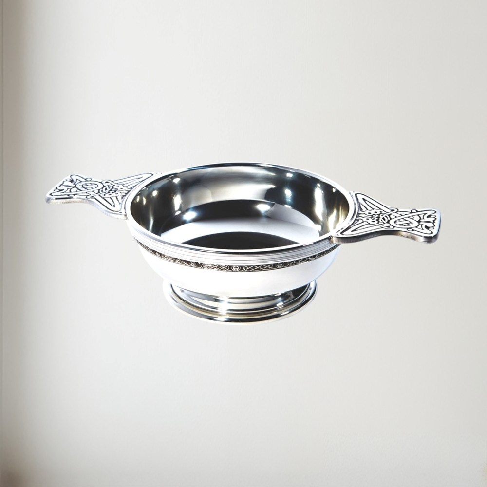 Large Plus Celtic Band Pewter Quaich Large plus celtic band pewter quaich