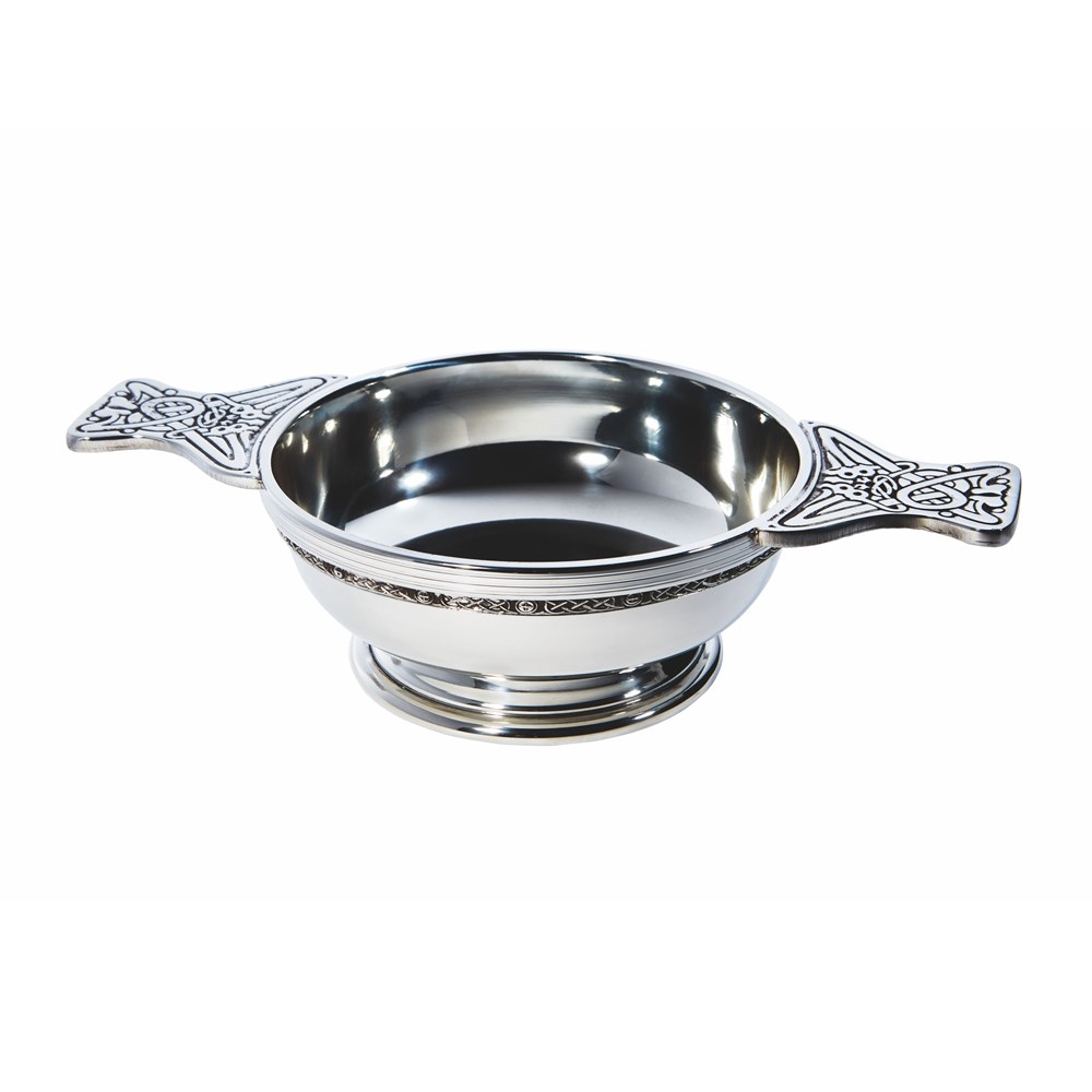Large Plus Celtic Band Pewter Quaich