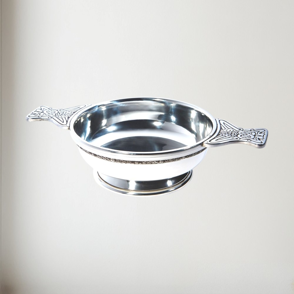 Xl Celtic Band Pewter Quaich XL Celtic Band Pewter Quaich