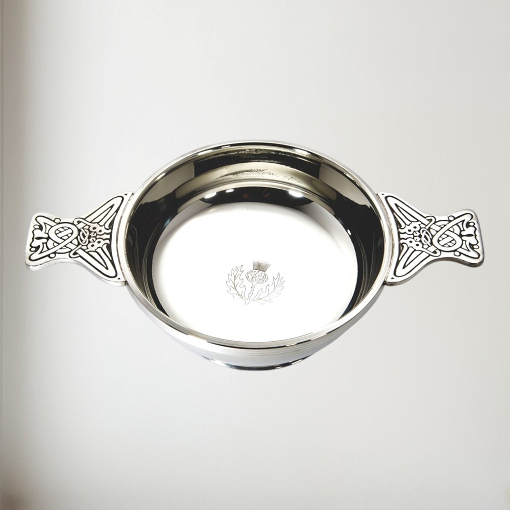Extra Large Thistle Pewter Quaich