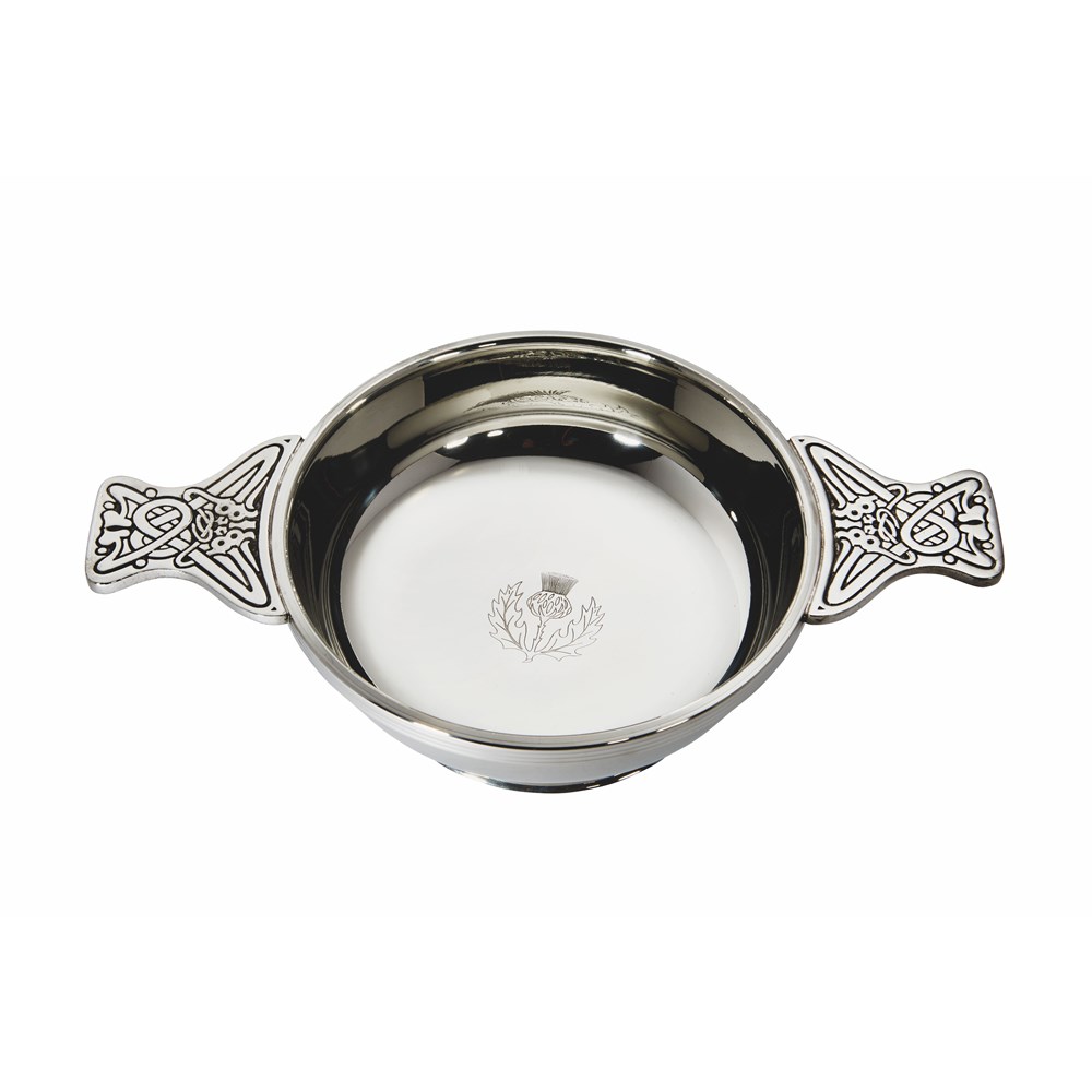 Large Plus Thistle Pewter Quaich