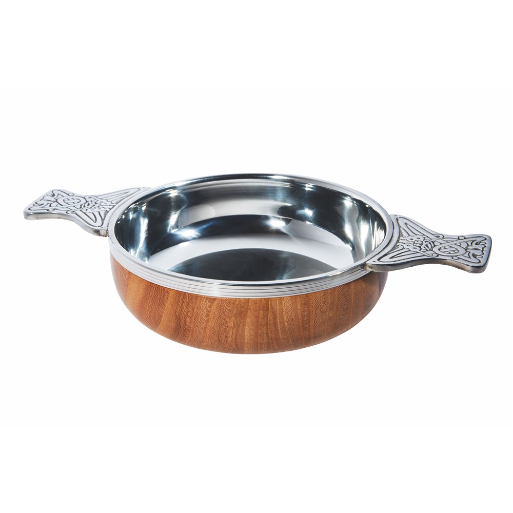 Extra Large Wood and pewter Quaich Extra Large Wood and pewter Quaich